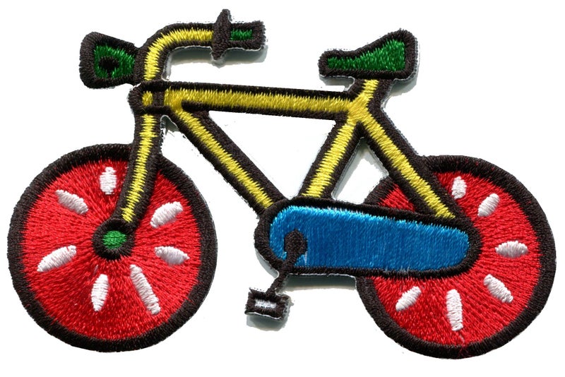 TKPatch Lot of 5 Bicycle Retro Bike Cycle Cyclist 70s Kids Fun Embroidered Appliques Iron-on Patches - Image 4